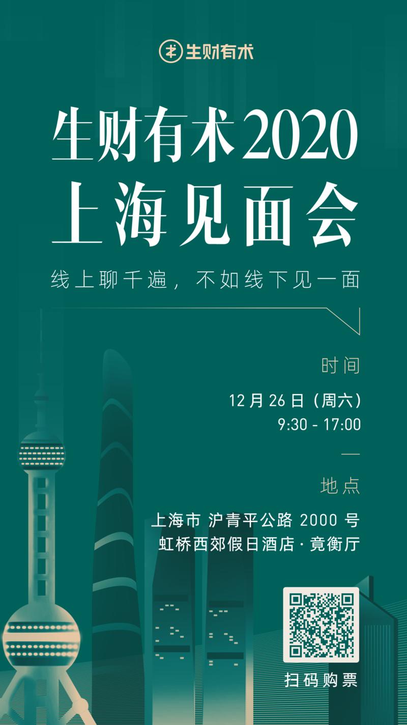 昨晚开放报名，400张门票现在还剩不到100张，要报名的圈友速度。
12.26，在上海，一起谈钱不