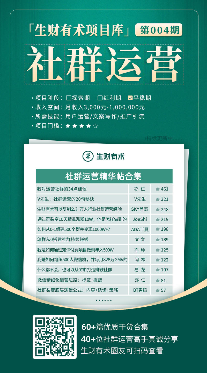 八点到，先来给大家送一个小礼物。
生财有术