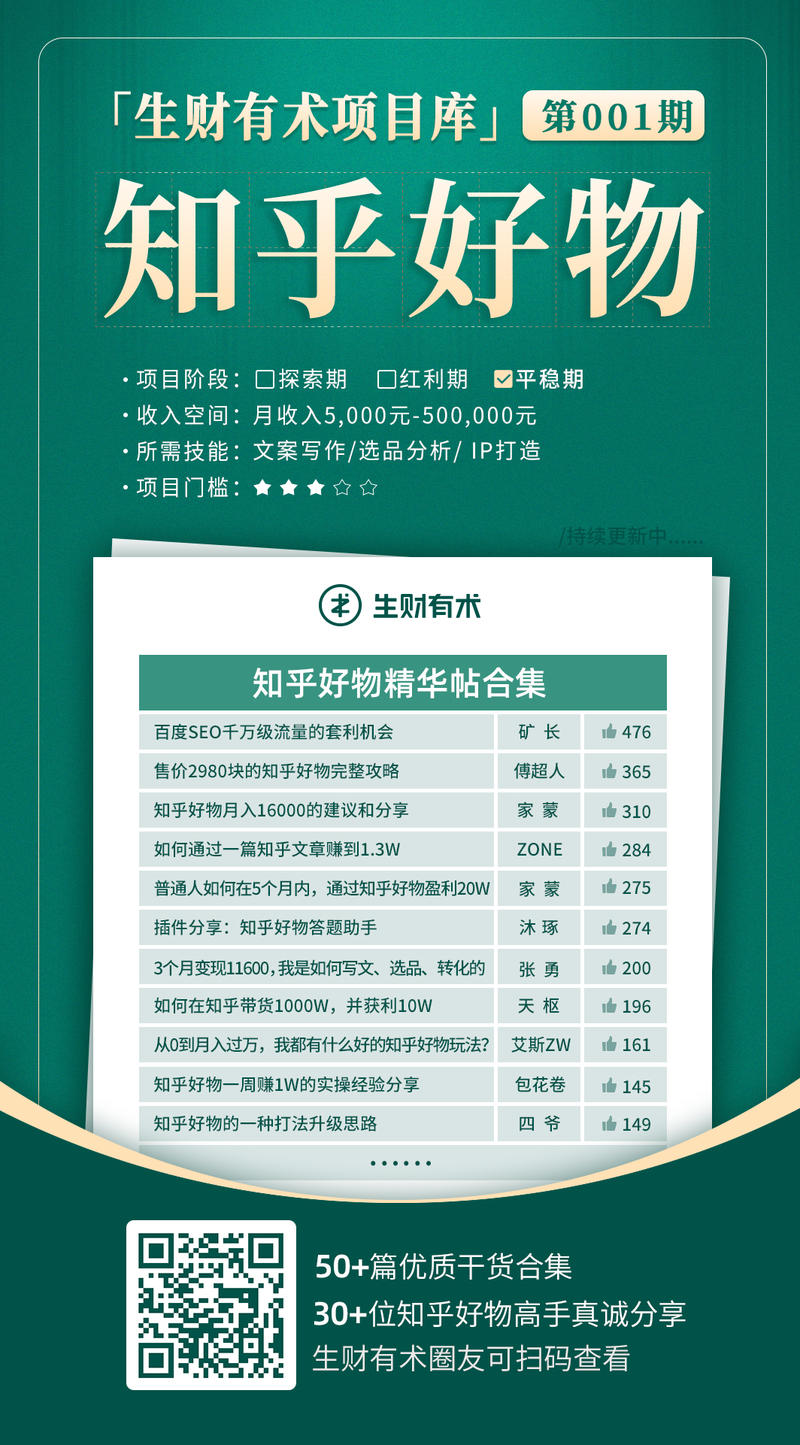 八点到，先来给大家送一个小礼物。
生财有术