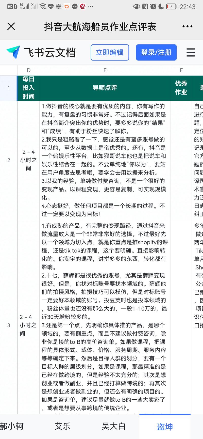 邀请了七十多位龙珠圈友和这次抖音商业IP大航海计划的导师，给大家报名这次大航海计划提交的作业进行点评