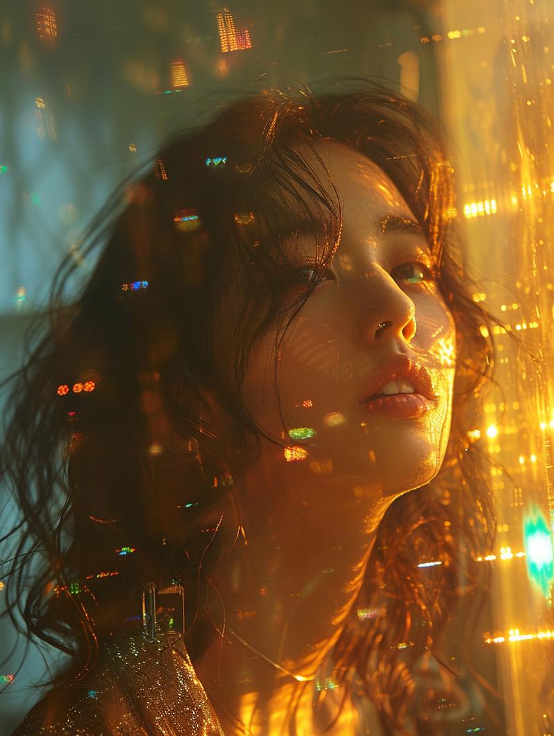 011：他们说心若向阳，然后就能自带光芒。这组提示词中，用了非常专业的一个摄影技术：广角，然后搭配插