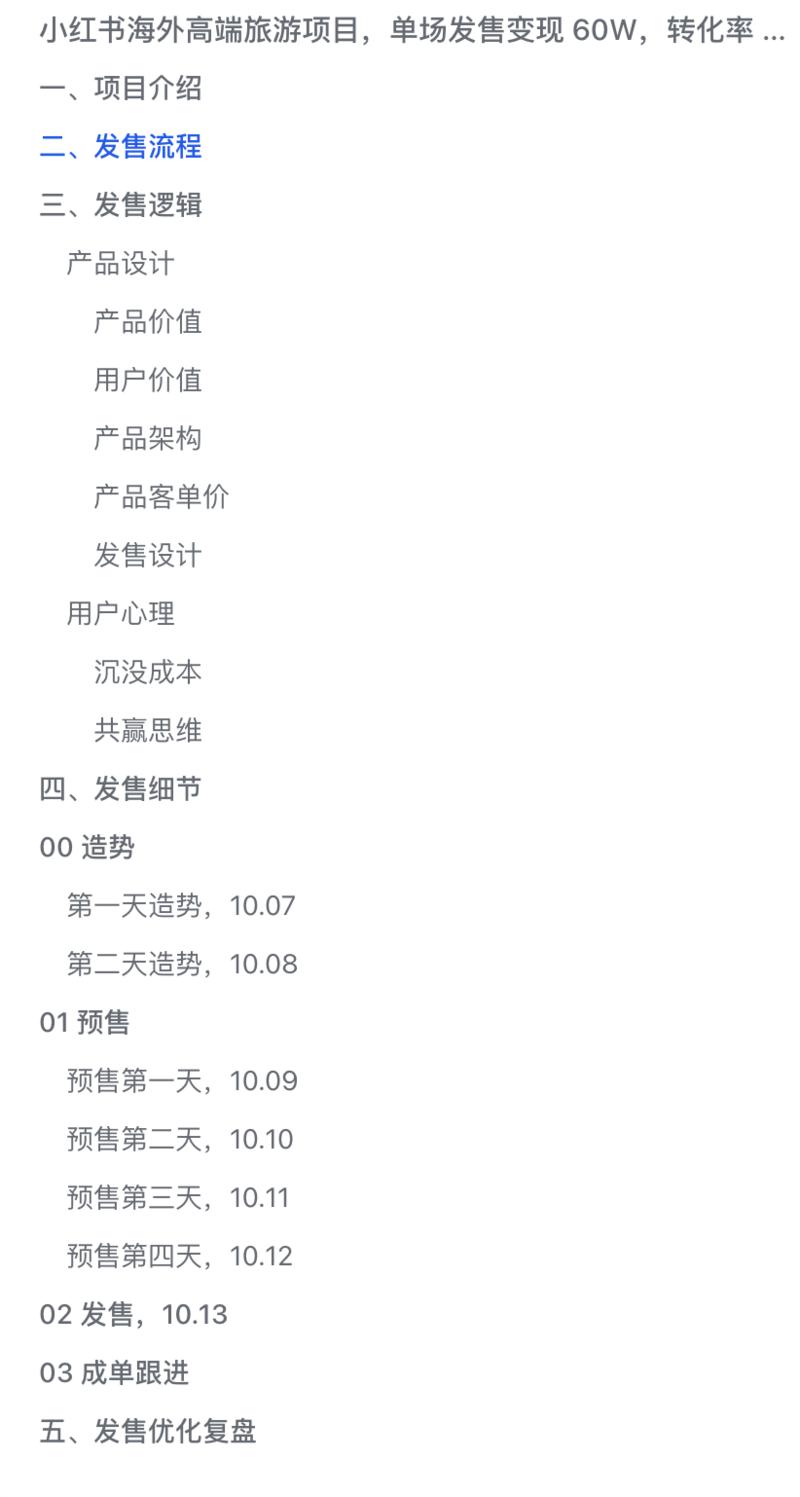 《小红书海外高端旅游项目，单场发售变现 60W，转化率 97%，经验分享给你像素级模仿复制》
各位