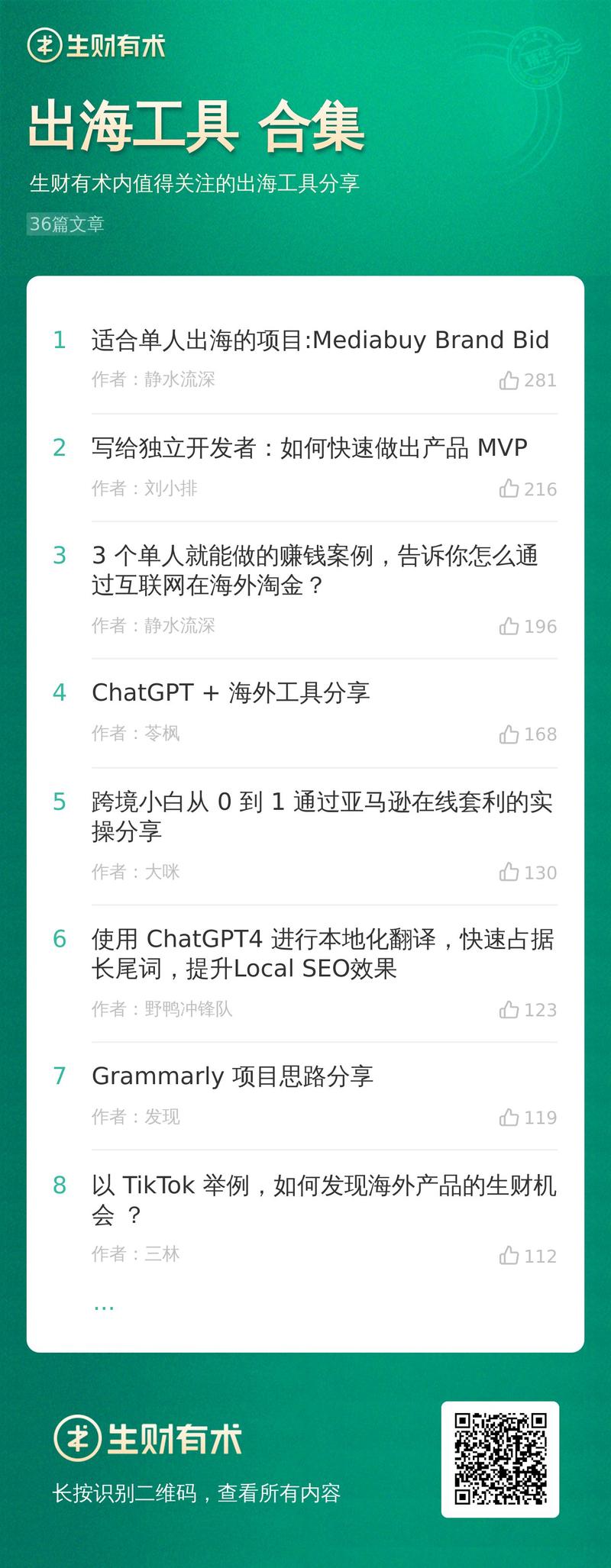 海外市场大，需求广，海外工具则是可以入局的一个赛道。
找到合适的产品切入点来实践，后期通过广告或者