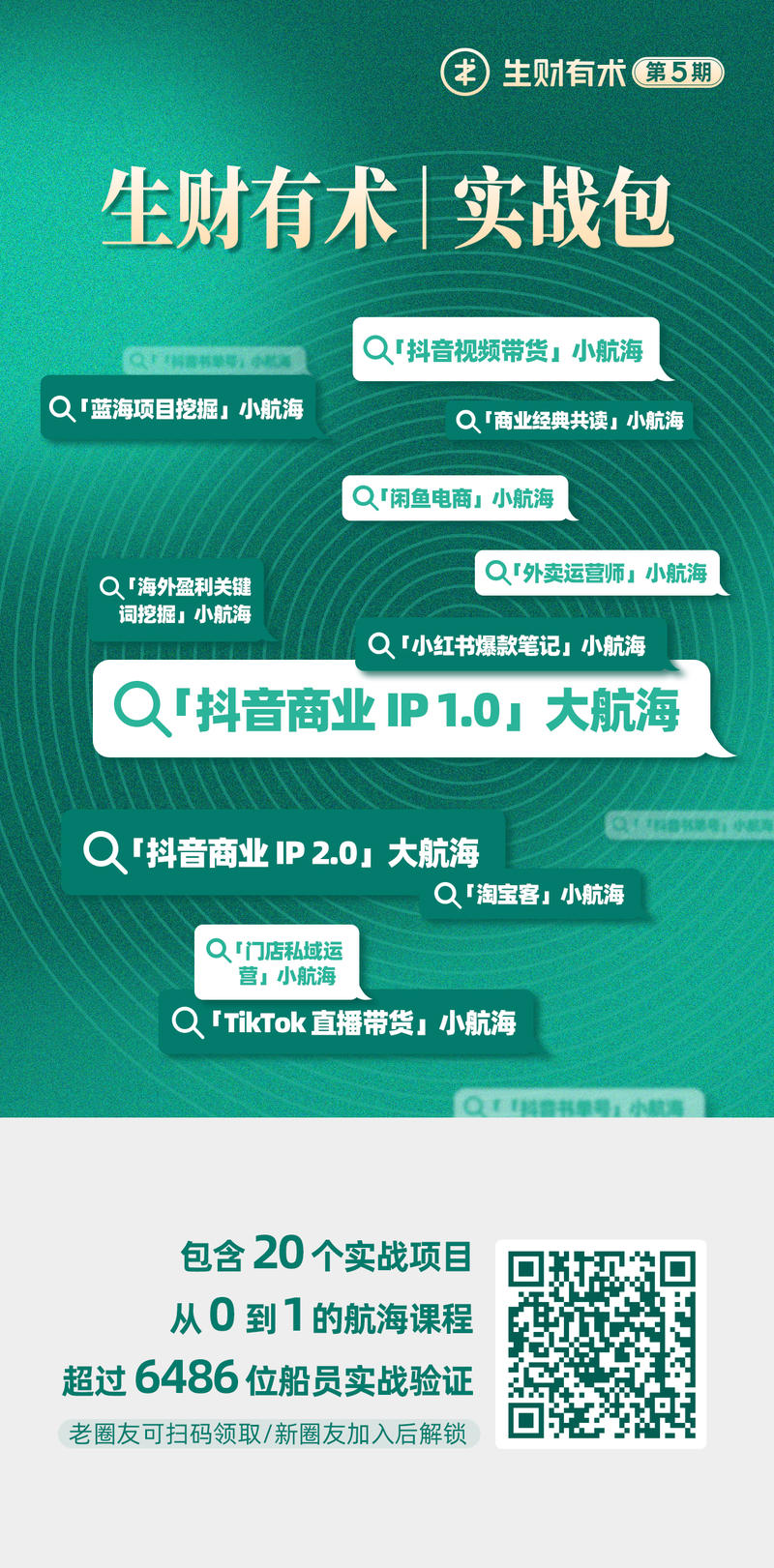 【生财有术第五期核心交付】
1. 上一篇帖子中第五期【精华帖】【项目库】【知识库】三个PDF,有人