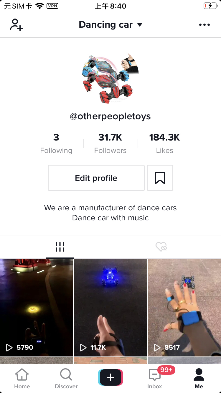 分享一个tiktok的可玩方式，刚开始发视频第一周视频浏览就突破百万了
## 变现方式：销售跳舞车