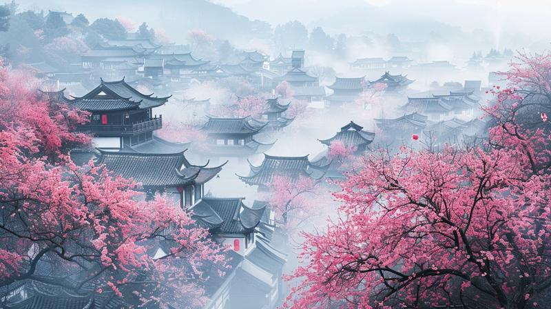 【使用Midjourney绘画分享139】
主题：Midjourney｜春意尽在眼前
✅闯入静谧