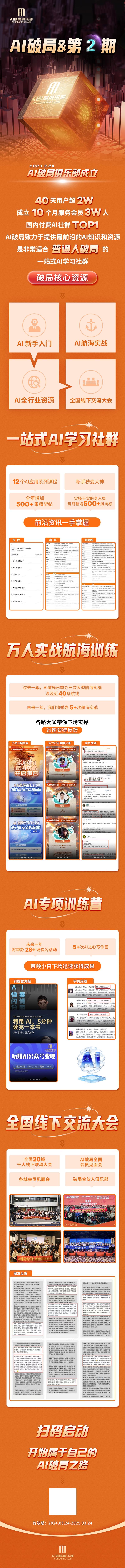 宝子们，推荐全国第一大AI付费社群AI破局的最好的机会来了！！！ 🎉
23年3月至今，不到一年时间