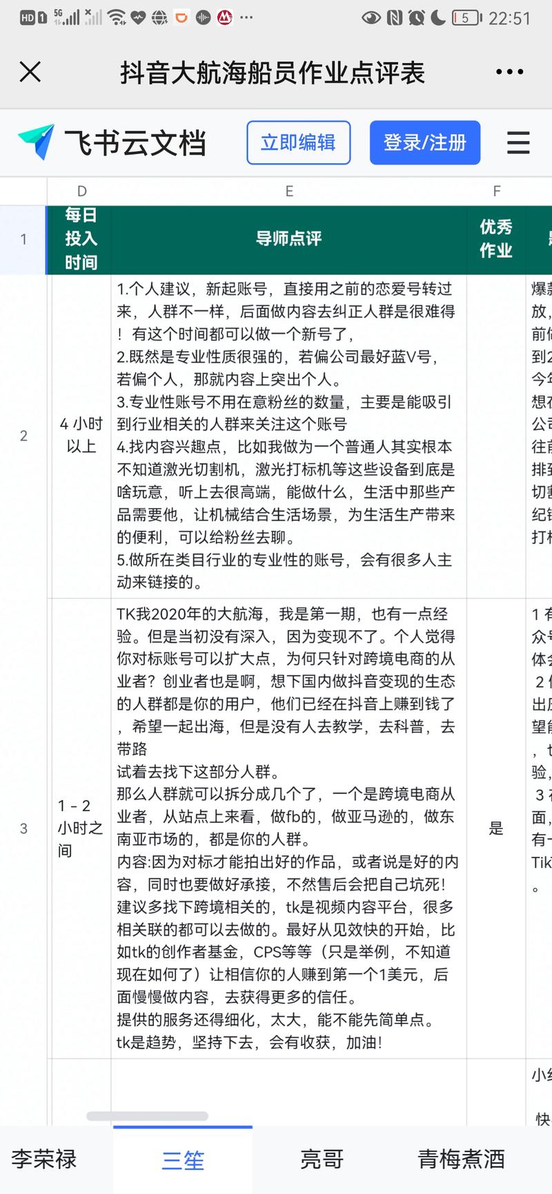 邀请了七十多位龙珠圈友和这次抖音商业IP大航海计划的导师，给大家报名这次大航海计划提交的作业进行点评