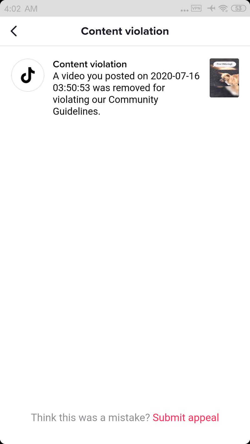 一条爆了的视频被官方屏蔽了，内容方面没什么敏感的地方，是感人的视频。也没具体说违法了什么规则。请教一