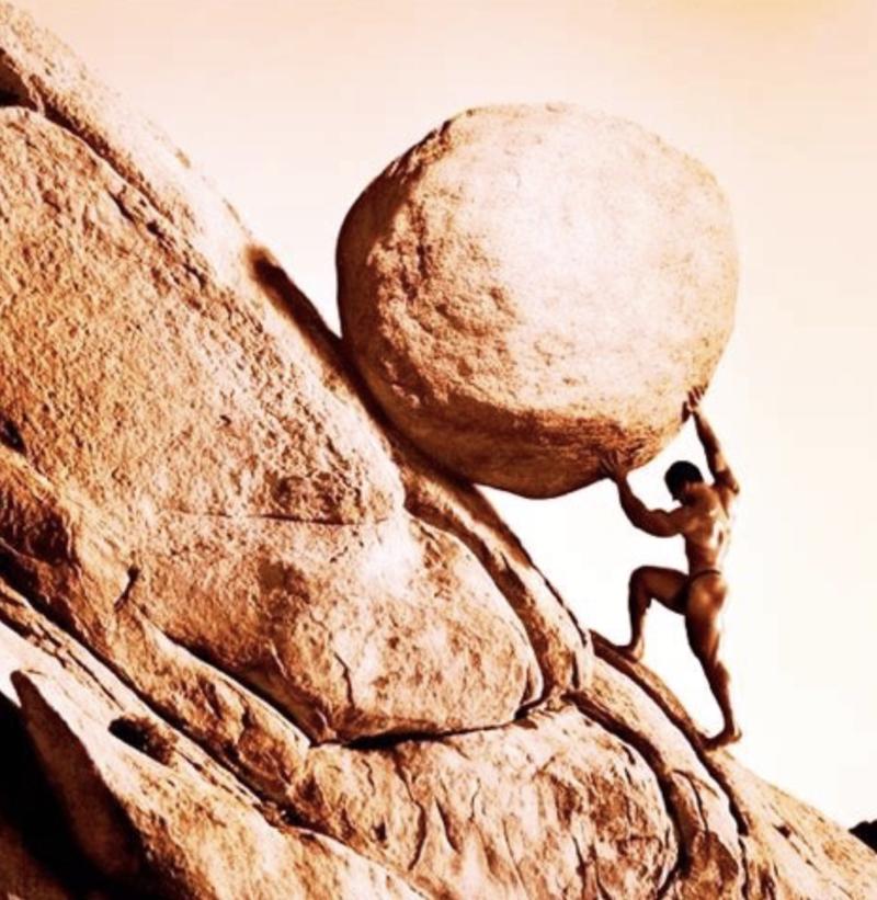 #游戏化设计# 如果某项任务如同西西弗斯推大石头上山一样，每日推到山顶，大石头又会滚下来，这样西西弗