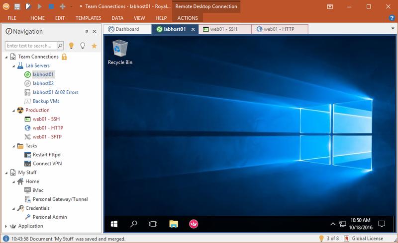 顺手的工具  
[3]--Royal TS
远程管理工具
这是我使用付费工具，付的最心甘情愿的一个