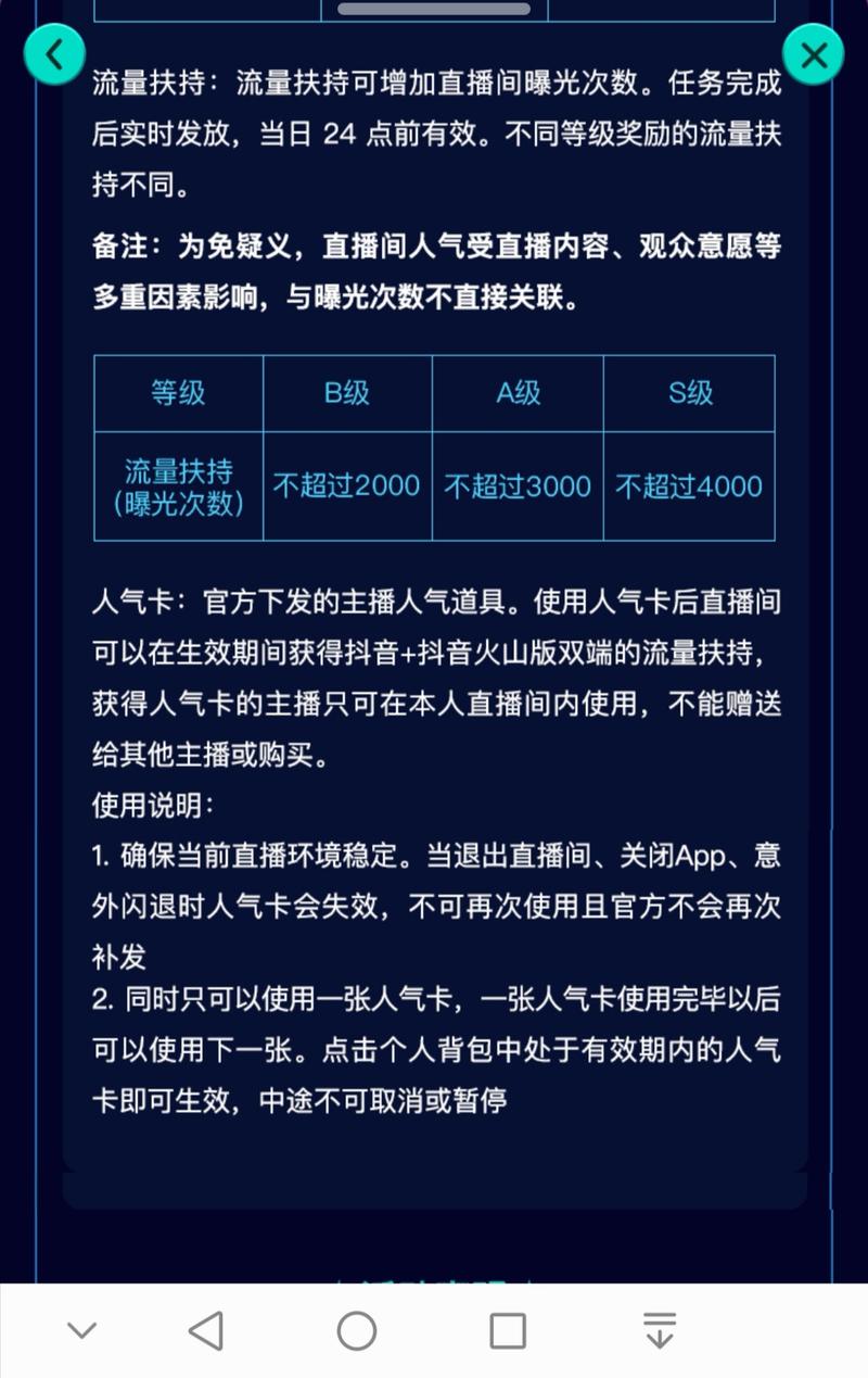 抖音  今晚玩了一下语音直播。分享下直播间里的细则截图。最近在直播间的榜单下面飘过的小喇叭，讲的就