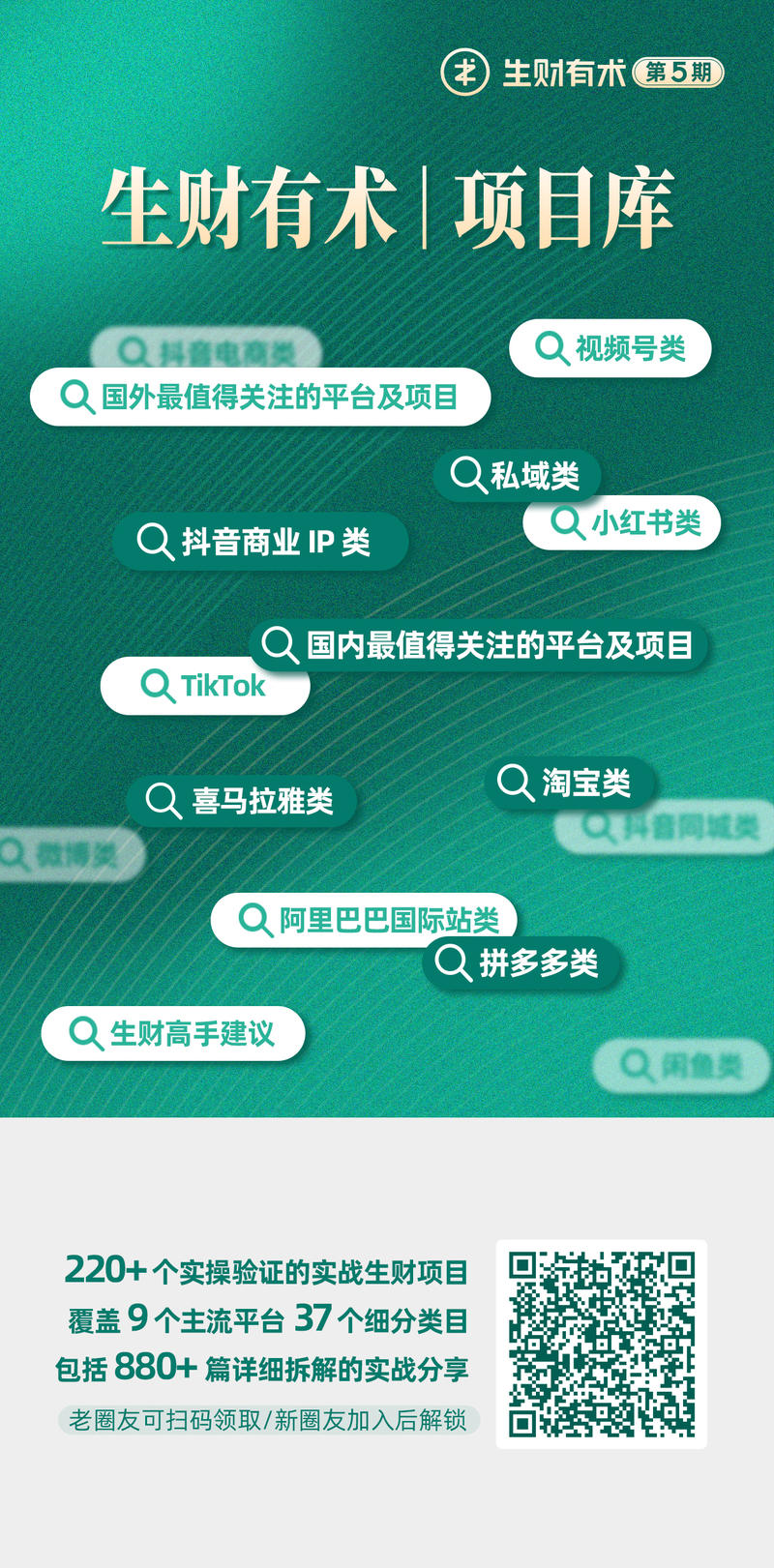 【生财有术第五期核心交付】
1. 上一篇帖子中第五期【精华帖】【项目库】【知识库】三个PDF,有人