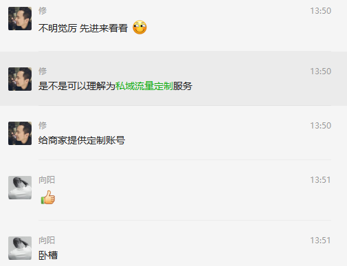 我写了一篇文章，讲了半天没有讲清楚。被大佬严重伤害了。
是的，就是私域流量定制，而最好的私域流量就是