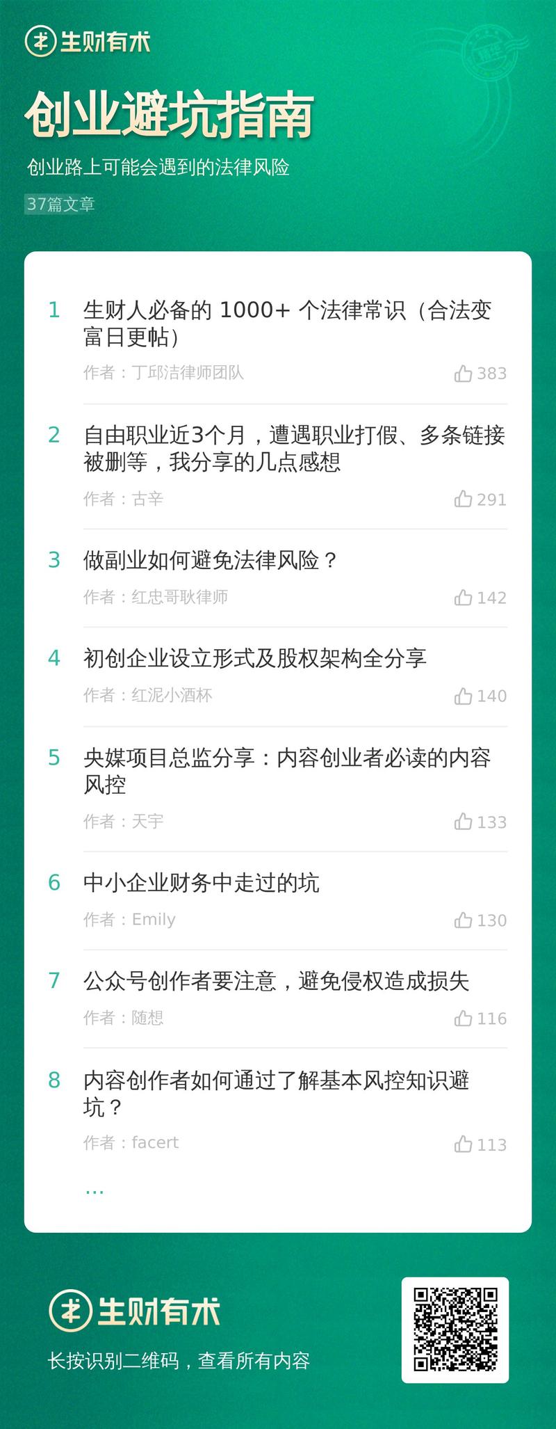 创业路上，大家可能多多少少都会遇到一些风险和坑，星球也有不少圈友分享过这方面的一些经验。
为此，我