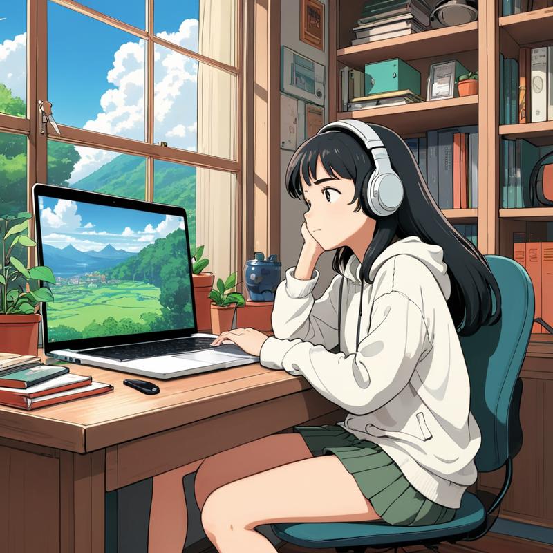 今天听雨要分享的是一个线性漫画风格的 Lora，如果想要纯黑白呢就用：colorless，如果想要彩