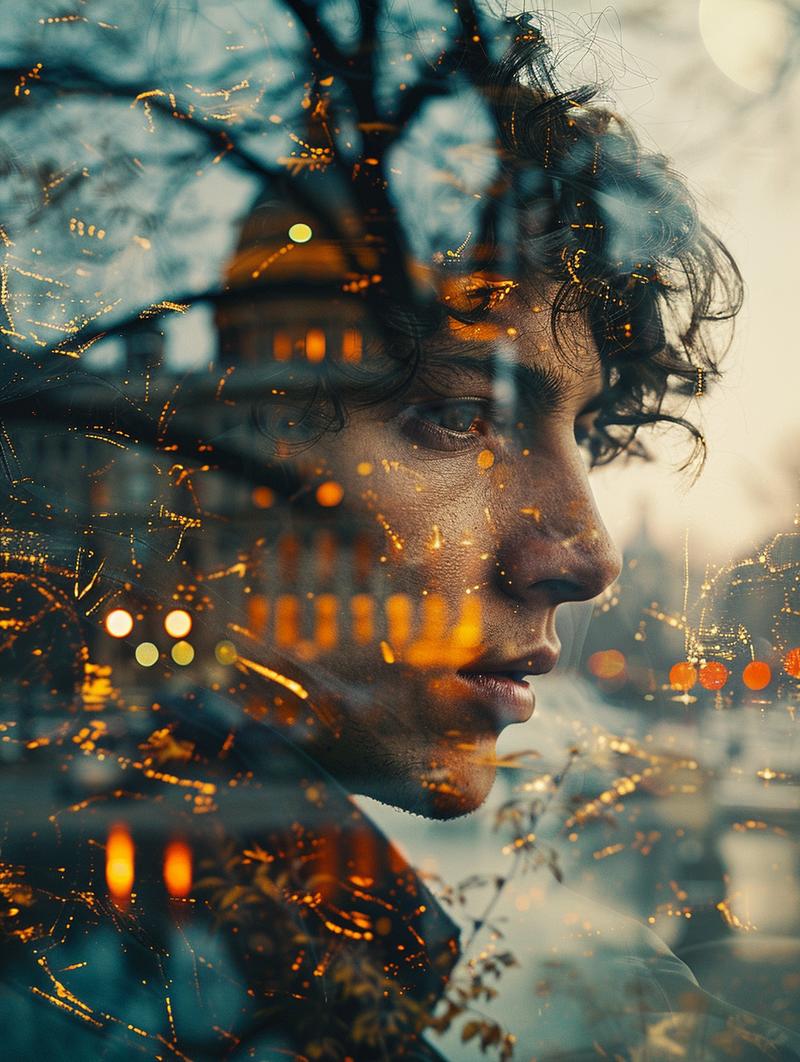 008:这组图使用了一个非常重要的摄影技巧:双重曝光(double exposure),以增加神秘感