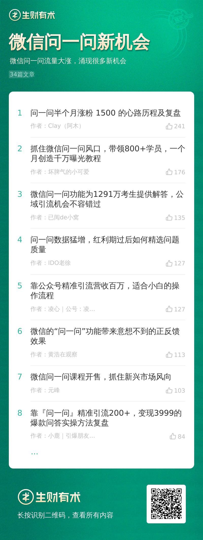 最近看到很多圈友都在聊微信问一问，也有部分圈友在这个赛道拿到正反馈。
这次，我们联合志愿者
