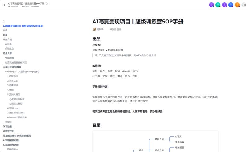 《独家AI写真变现项目，超级训练营SOP手册分享！》
各位好，我是吴东子
一夜没睡，确实没想到这