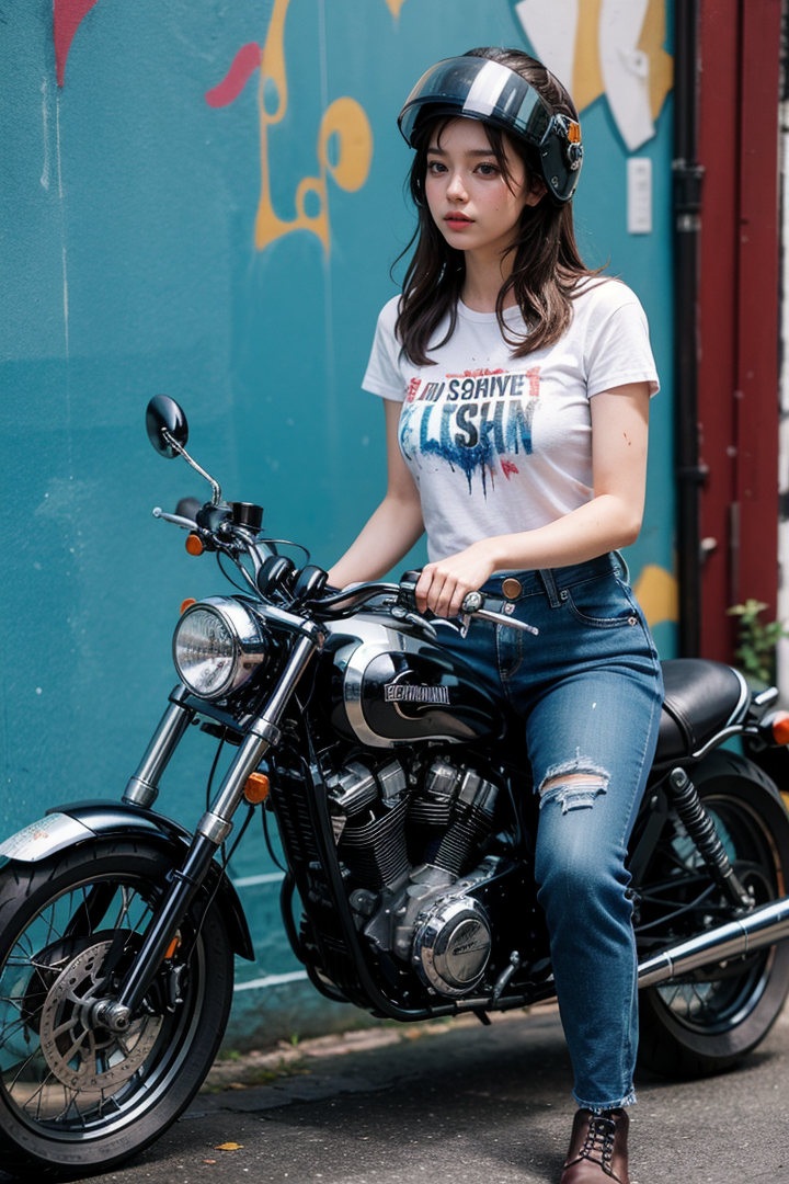 AI绘图  
今日研究了下赛博机车女孩的生成效果，期间挺顺利的没遇到什么较大的问题，主要记录下主