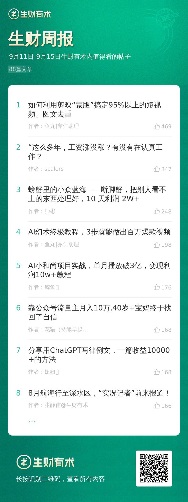 #生财周报# 
这两天身体状况不佳，不知道是不是二阳，感冒咳嗽发烧，昨天下午开会到一半感觉不行直接