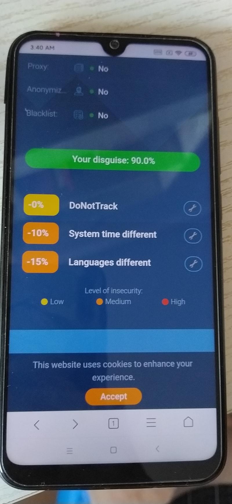 请问一下，做TIKTOK  whoer.net查到伪装到90%是不是还不行啊，但是我的时间和时区已经