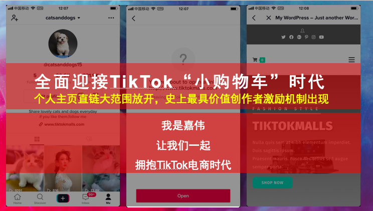 分享两个TikTok最新的商业化进程，简直太快了！出乎意料的快！
1.增加了2-3个第三方连结：