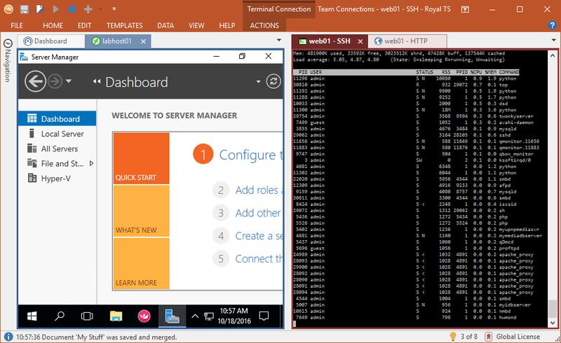 顺手的工具  
[3]--Royal TS
远程管理工具
这是我使用付费工具，付的最心甘情愿的一个
